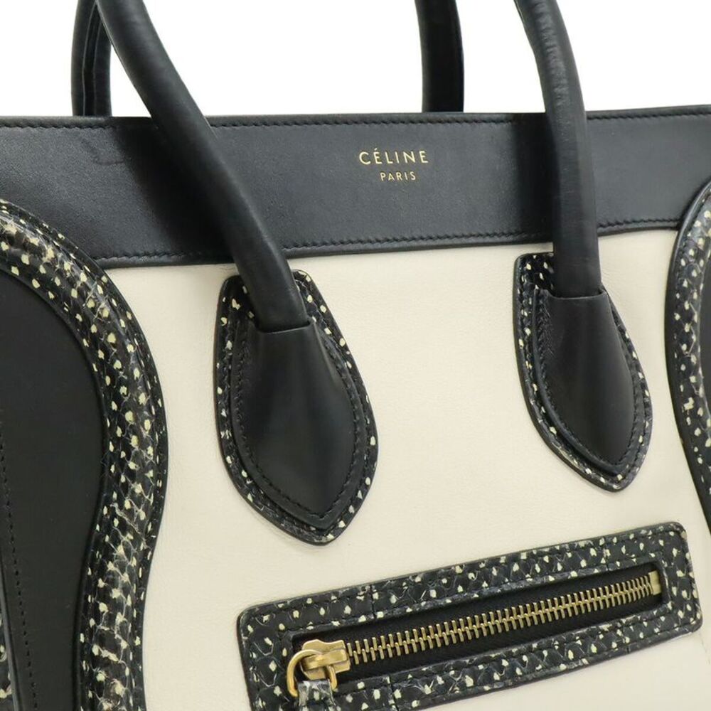 Celine Luggage Micro Shopper Python Leather Handb… - image 8